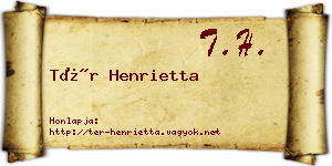 Tér Henrietta névjegykártya