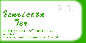 henrietta ter business card